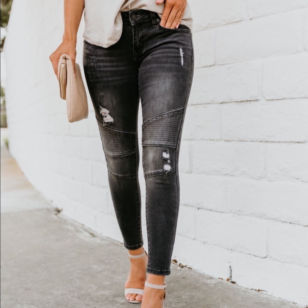 Vici KanCan Grey Piped Frayed Skinnies 7/27